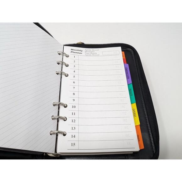 Vintage 90s Y2K Philippe Amiel Black Personal Organizer Planner Wallet - Picture 9 of 15